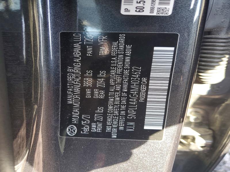 51870356 :رقم المزاد ، 5NPLL4AG4MH034622 vin ، 2021 Hyundai Elantra مزاد بيع