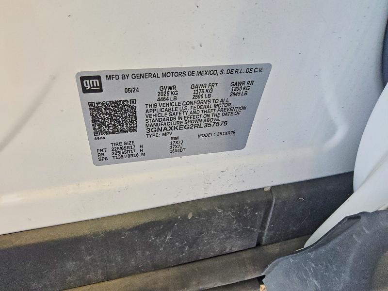 Aukcja sprzedaży 2024 Chevrolet Equinox, vin: 3GNAXKEG2RL357575, numer aukcji: 55043956