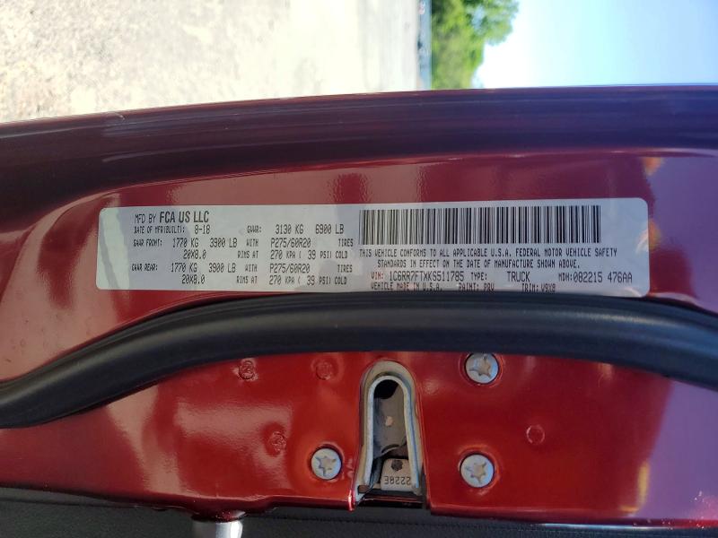 2019 Ram 1500 Classic მანქანა იყიდება აუქციონზე, vin: 1C6RR7FTXKS511785, აუქციონის ნომერი: 55103226