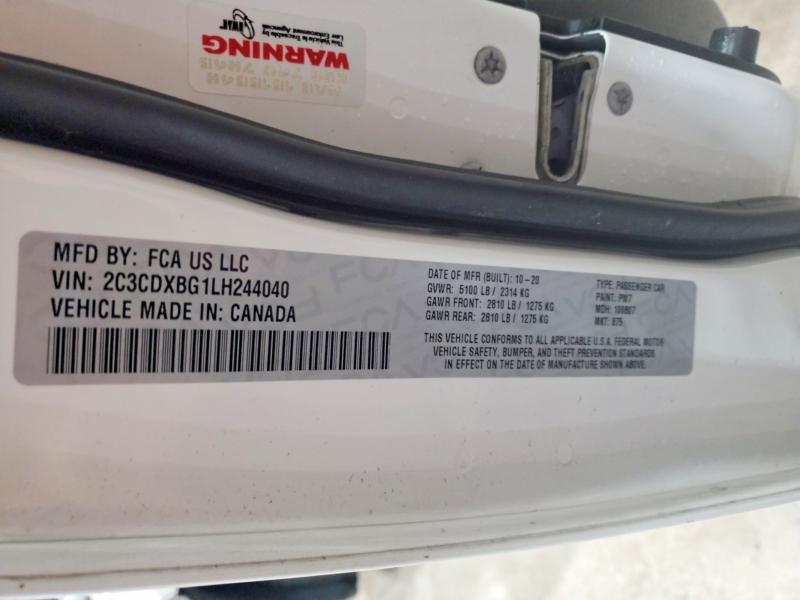 Продажа на аукционе авто 2020 Dodge Charger, vin: 2C3CDXBG1LH244040, номер лота: 54050136