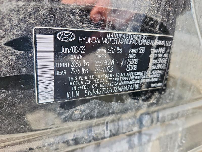 Продаж на аукціоні авто 2022 Hyundai Santa Fe, vin: 5NMS2DAJ2NH474718, номер лоту: 52233916