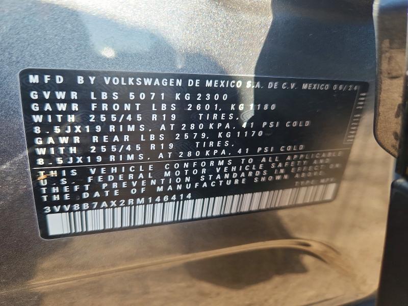 Aukcja sprzedaży 2024 Volkswagen Tiguan, vin: 3VV8B7AX2RM146414, numer aukcji: 51569186