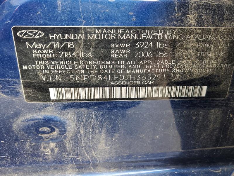 Продаж на аукціоні авто 2018 Hyundai Elantra, vin: 5NPD84LF0JH363291, номер лоту: 53830986