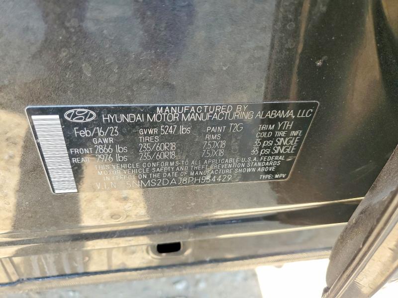 Aukcja sprzedaży 2023 Hyundai Santa Fe, vin: 5NMS2DAJ8PH554429, numer aukcji: 54021956