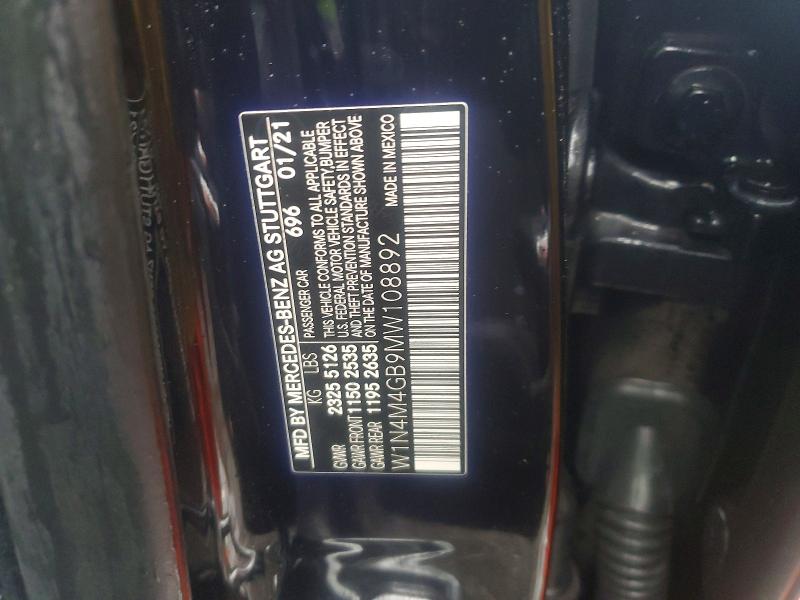 Продаж на аукціоні авто 2021 Mercedes-benz Glb, vin: W1N4M4GB9MW108892, номер лоту: 54183856