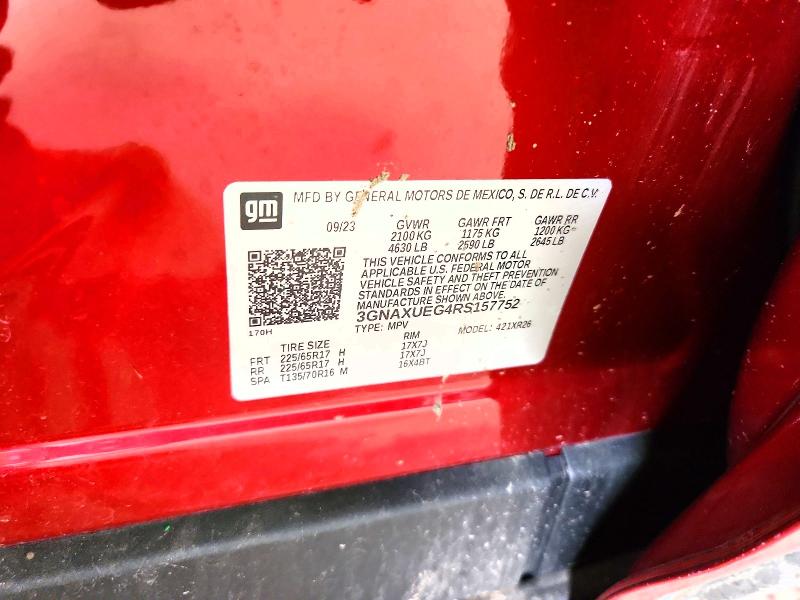54668506 :رقم المزاد ، 3GNAXUEG4RS157752 vin ، 2024 Chevrolet Equinox مزاد بيع