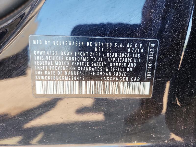 Продажа на аукционе авто 2019 Volkswagen Jetta, vin: 3VWCB7BU0KM228447, номер лота: 55441266