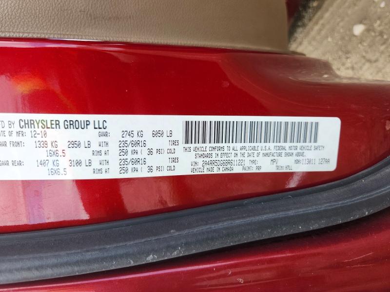 53188346 :رقم المزاد ، 2A4RR5DG6BR611221 vin ، 2011 Chrysler Town & Country مزاد بيع