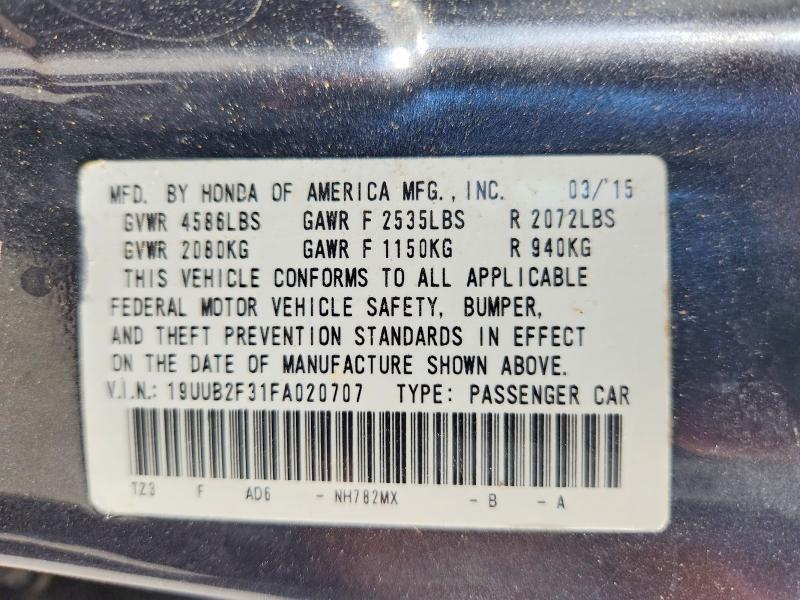 Aukcja sprzedaży 2015 Acura Tlx, vin: 19UUB2F31FA020707, numer aukcji: 54290146