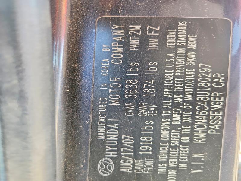 2008 Hyundai Accent მანქანა იყიდება აუქციონზე, vin: KMHCN46C48U180297, აუქციონის ნომერი: 53951046