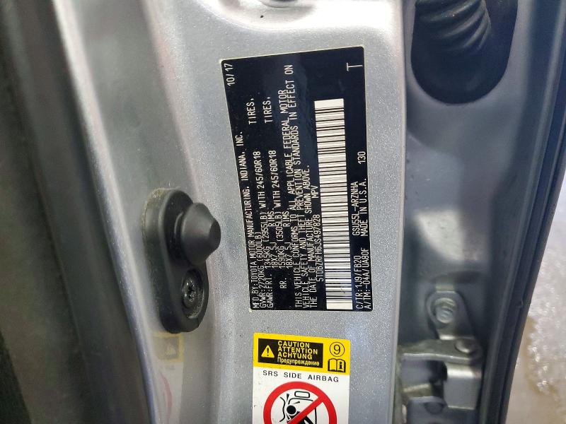 2018 Toyota Highlander მანქანა იყიდება აუქციონზე, vin: 5TDBZRFH6JS497828, აუქციონის ნომერი: 54710046