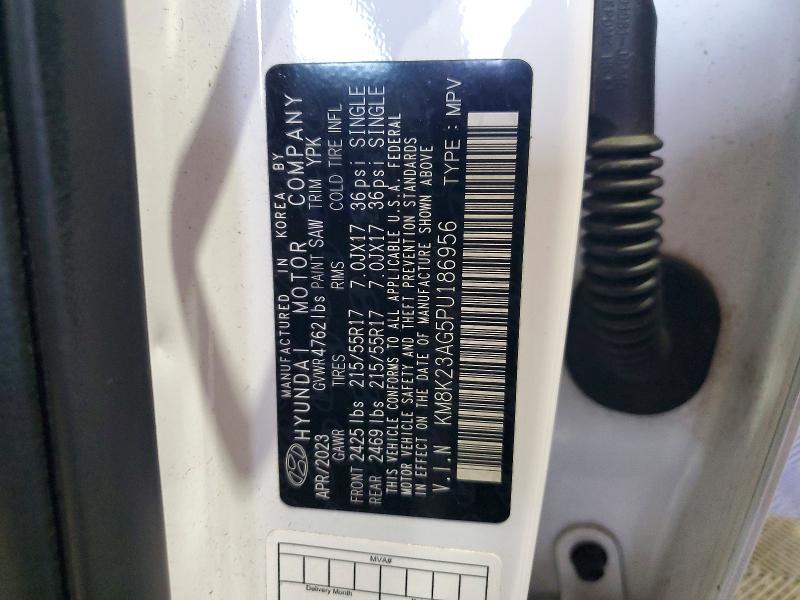 55188546 :رقم المزاد ، KM8K23AG5PU186956 vin ، 2023 Hyundai Kona مزاد بيع