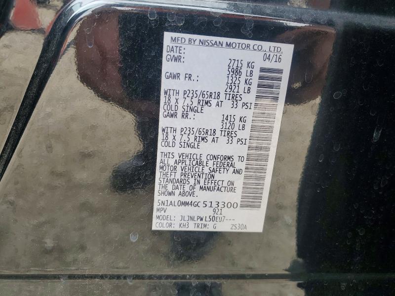 Aukcja sprzedaży 2016 Infiniti Qx60, vin: 5N1AL0MM4GC513300, numer aukcji: 54027316