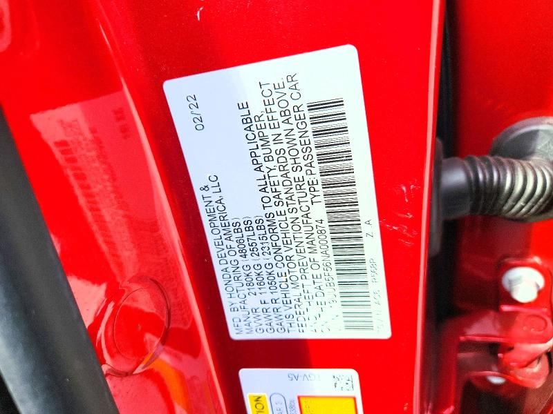 Aukcja sprzedaży 2022 Acura Tlx, vin: 19UUB5F56NA000874, numer aukcji: 55148636