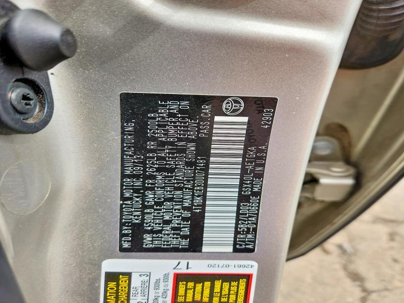 2013 Toyota Avalon მანქანა იყიდება აუქციონზე, vin: 4T1BK1EB3DU071481, აუქციონის ნომერი: 51857896