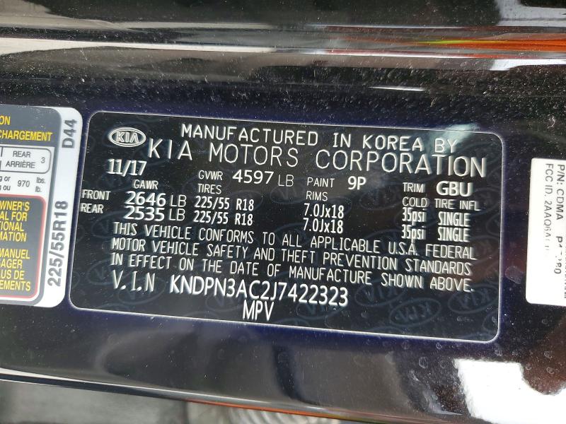 Aukcja sprzedaży 2018 Kia Sportage, vin: KNDPN3AC2J7422323, numer aukcji: 52101936