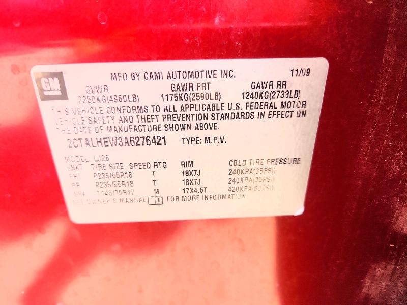 Продажа на аукционе авто 2010 Gmc Terrain, vin: 2CTALHEW3A6276421, номер лота: 53263656