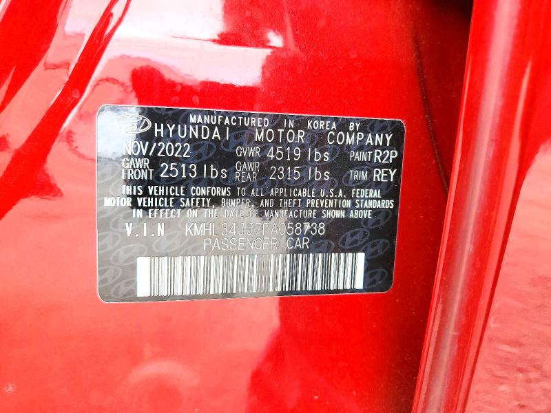 52526516 :رقم المزاد ، KMHL34JJ7PA058738 vin ، 2023 Hyundai Sonata Hybrid مزاد بيع