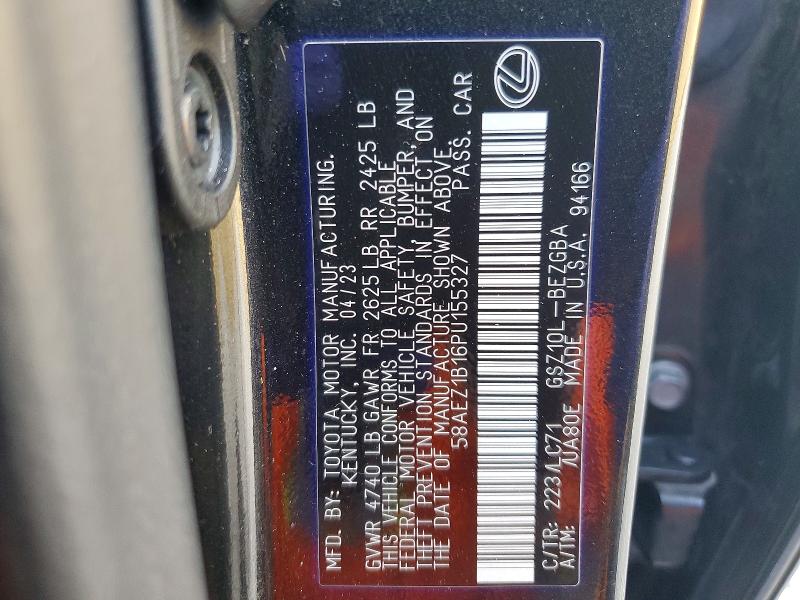 Продажа на аукционе авто 2023 Lexus Es 350, vin: 58AEZ1B16PU155327, номер лота: 54680536