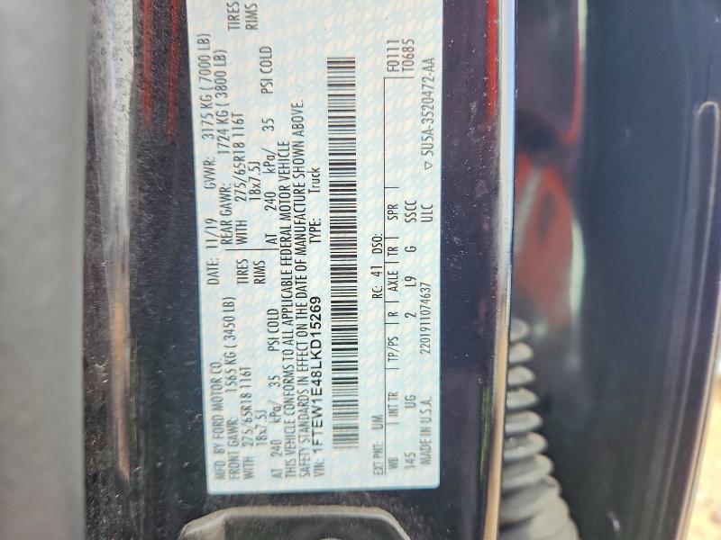 Aukcja sprzedaży 2020 Ford F150, vin: 1FTEW1E48LKD15269, numer aukcji: 54478396