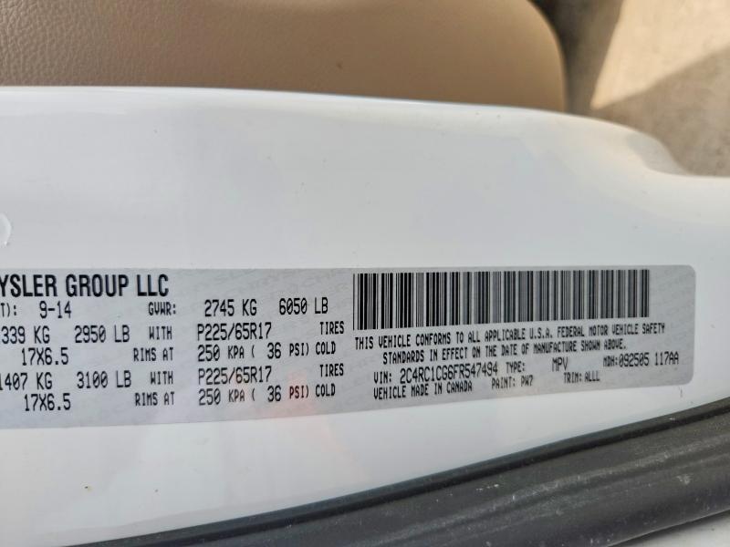 55694016 :رقم المزاد ، 2C4RC1CG6FR547494 vin ، 2015 Chrysler Town & Country مزاد بيع