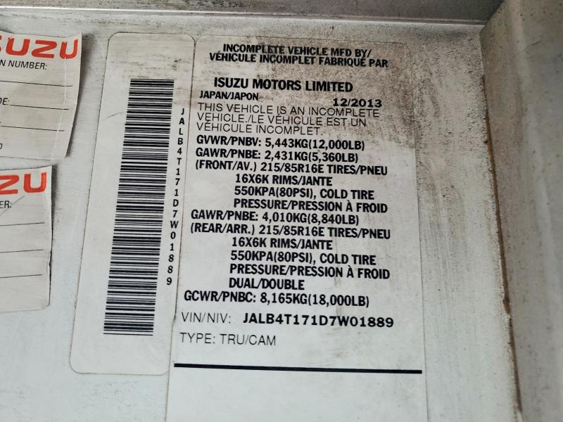Aukcja sprzedaży 2013 Isuzu Npr, vin: JALB4T171D7W01889, numer aukcji: 52465116