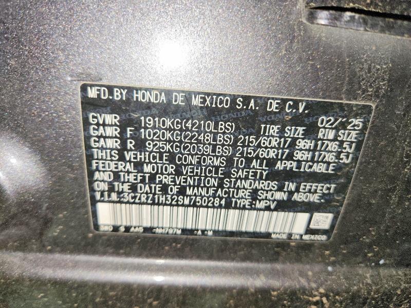 2025 Honda Hr-v მანქანა იყიდება აუქციონზე, vin: 3CZRZ1H32SM750284, აუქციონის ნომერი: 70037896