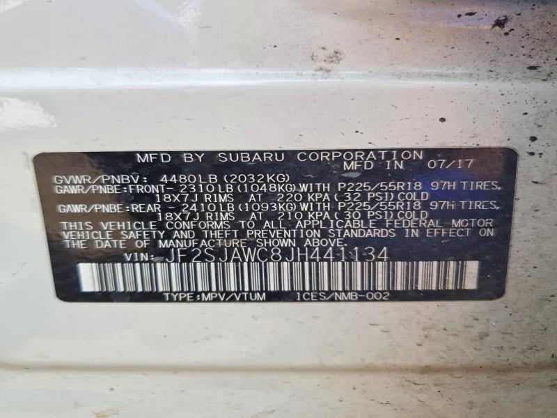 Продажа на аукционе авто 2018 Subaru Forester, vin: JF2SJAWC8JH441134, номер лота: 52310886