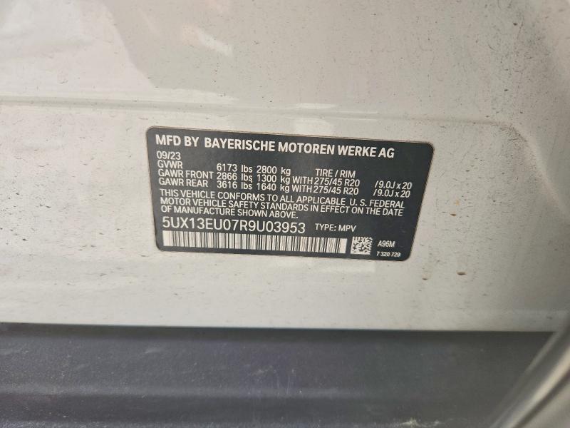 51674976 :رقم المزاد ، 5UX13EU07R9U03953 vin ، 2024 Bmw X5 مزاد بيع