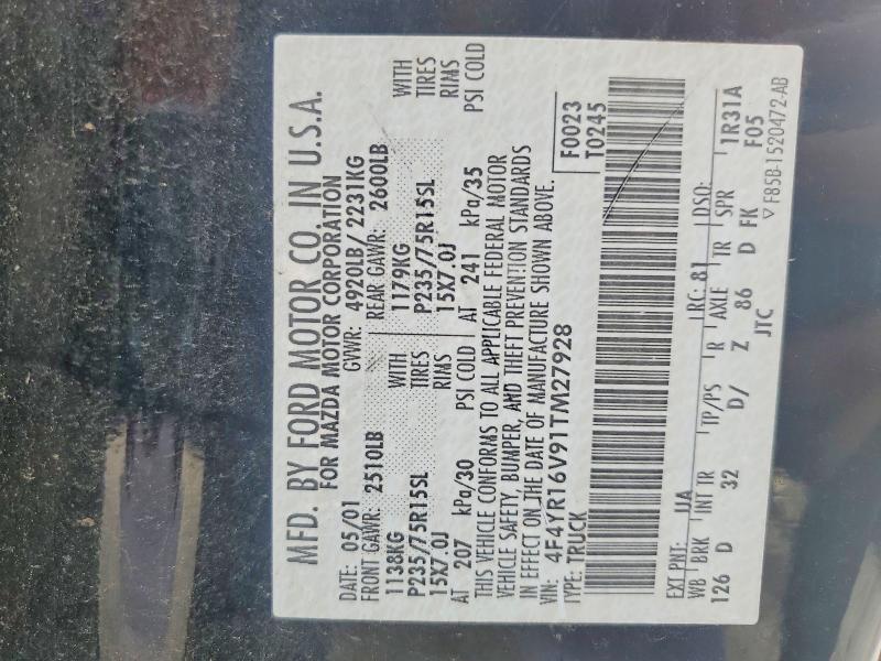 Aukcja sprzedaży 2001 Mazda B3000, vin: 4F4YR16V91TM27928, numer aukcji: 53509236