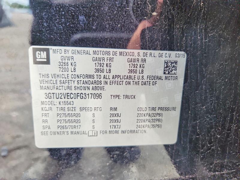Aukcja sprzedaży 2015 Gmc Sierra, vin: 3GTU2VEC0FG317096, numer aukcji: 54719646
