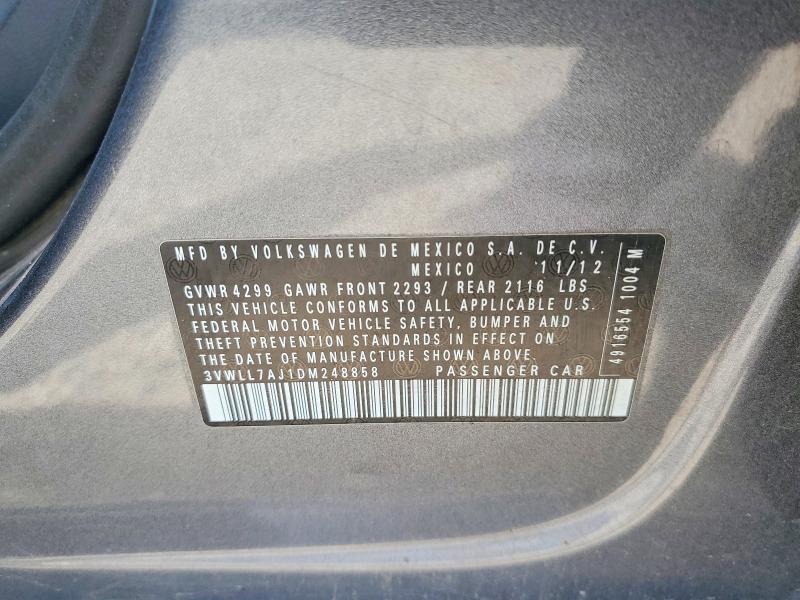 Продажа на аукционе авто 2013 Volkswagen Jetta, vin: 3VWLL7AJ1DM248858, номер лота: 52202966