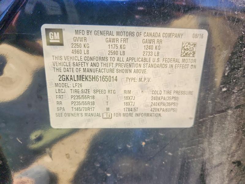 Aukcja sprzedaży 2017 Gmc Terrain, vin: 2GKALMEK5H6165014, numer aukcji: 53505866