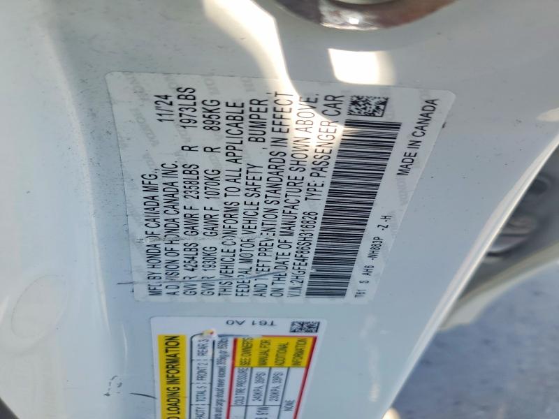 53946976 :رقم المزاد ، 2HGFE4F86SH316826 vin ، 2025 Honda Civic مزاد بيع