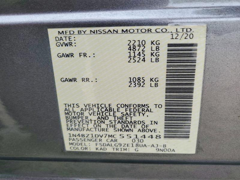 Продаж на аукціоні авто 2021 Nissan Leaf, vin: 1N4BZ1DV7MC551448, номер лоту: 52348706
