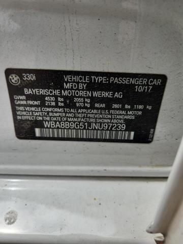 51969206 :رقم المزاد ، WBA8B9G51JNU97239 vin ، 2018 Bmw 330 مزاد بيع