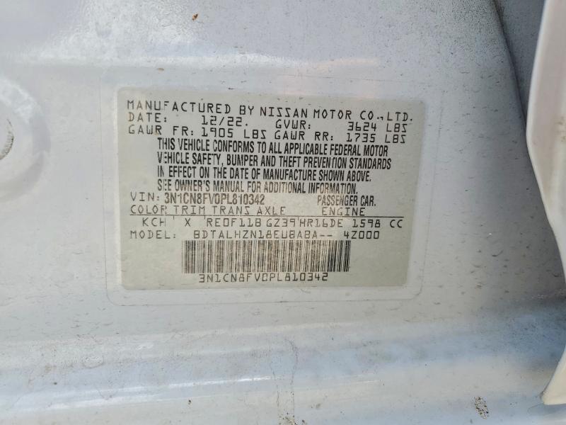 Продаж на аукціоні авто 2023 Nissan Versa, vin: 3N1CN8FV0PL810342, номер лоту: 55010916