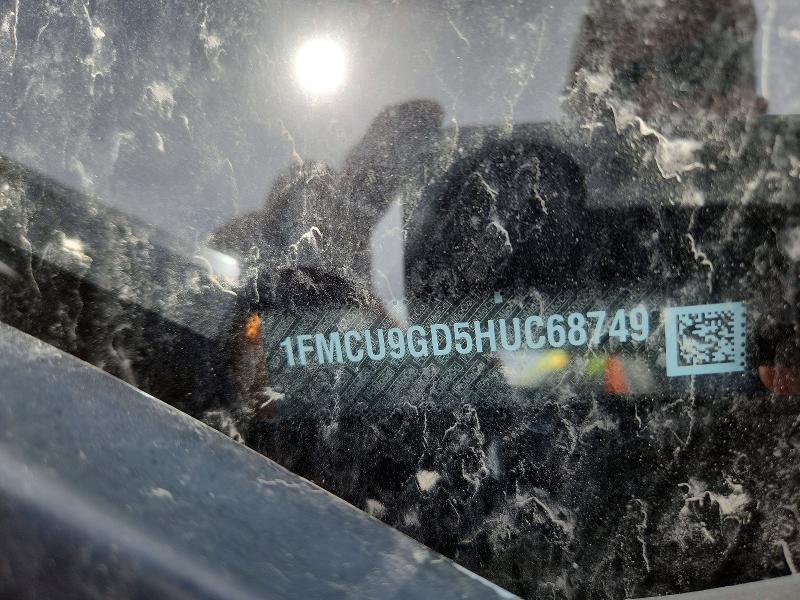 2017 Ford Escape მანქანა იყიდება აუქციონზე, vin: 1FMCU9GD5HUC68749, აუქციონის ნომერი: 55079846