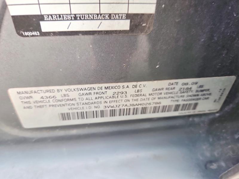 Aukcja sprzedaży 2010 Volkswagen Jetta, vin: 3VWJZ7AJ8AM026786, numer aukcji: 54199166