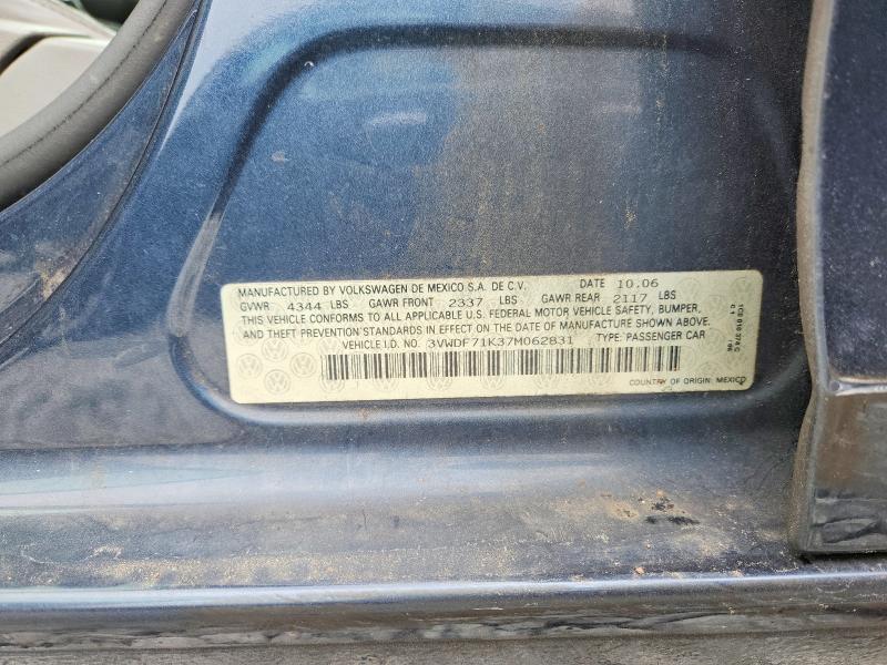 Aukcja sprzedaży 2007 Volkswagen Jetta, vin: 3VWDF71K37M062831, numer aukcji: 52481046