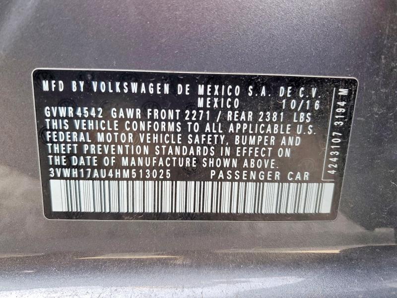 51776486 :رقم المزاد ، 3VWH17AU4HM513025 vin ، 2017 Volkswagen Golf Alltrack مزاد بيع