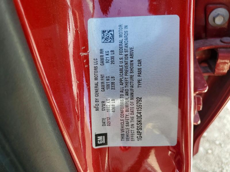 Aukcja sprzedaży 2012 Buick Verano, vin: 1G4PS5SK0C4159792, numer aukcji: 52826306