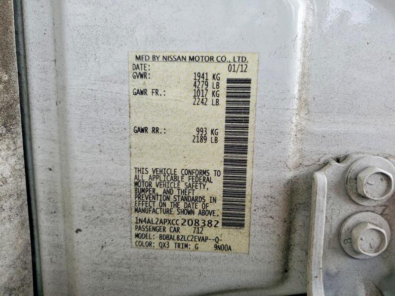 52746976 :رقم المزاد ، 1N4AL2APXCC208382 vin ، 2012 Nissan Altima مزاد بيع