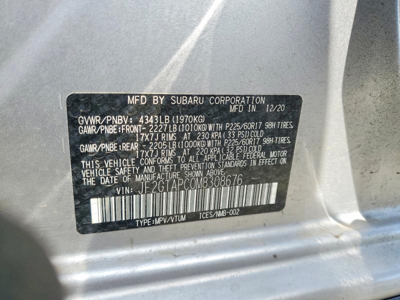 Продажа на аукционе авто 2021 Subaru Crosstrek, vin: JF2GTAPC0M8308676, номер лота: 54179386