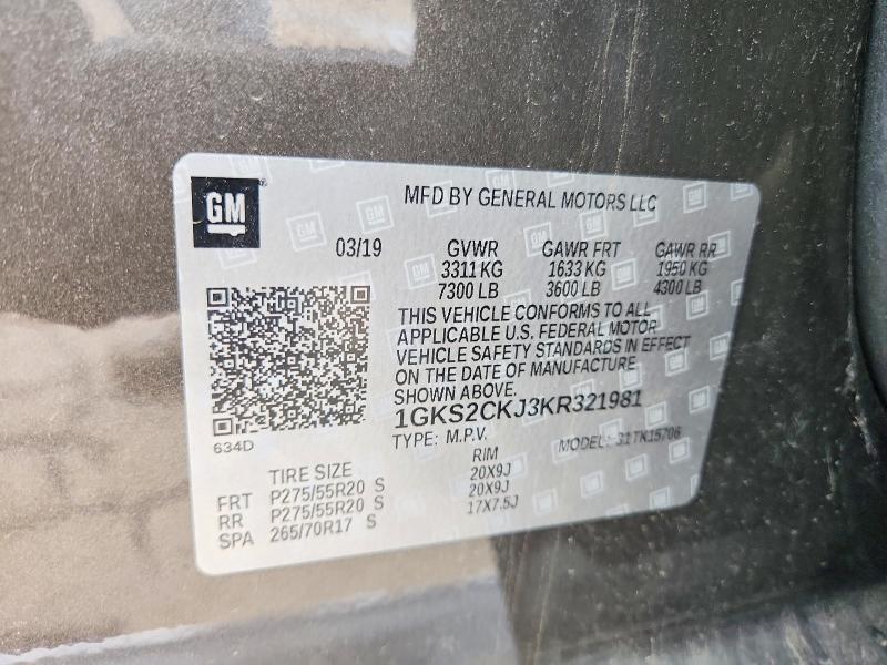 Продажа на аукционе авто 2019 Gmc Yukon, vin: 1GKS2CKJ3KR321981, номер лота: 51943556