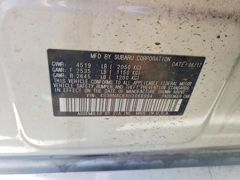 Продаж на аукціоні авто 2017 Subaru Legacy, vin: 4S3BNAC6XH3068994, номер лоту: 55056266