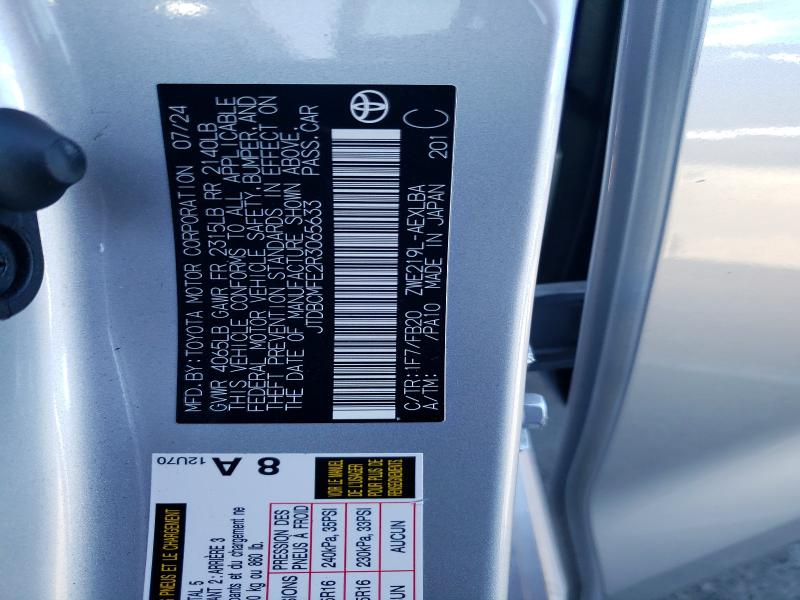 54114556 :رقم المزاد ، JTDBCMFE2R3065633 vin ، 2024 Toyota Corolla Hybrid مزاد بيع