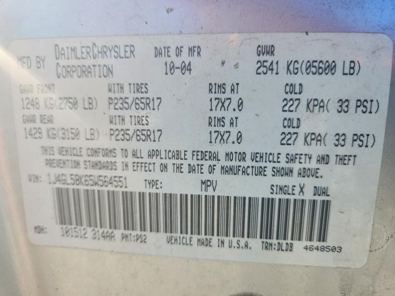 Продаж на аукціоні авто 2005 Jeep Liberty, vin: 1J4GL58K65W564551, номер лоту: 52729286