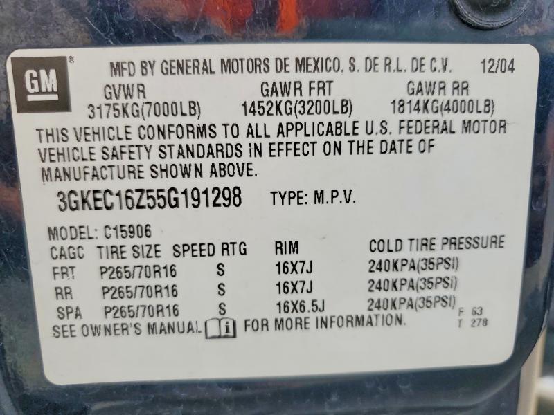 Продаж на аукціоні авто 2005 Gmc Yukon Xl, vin: 3GKEC16Z55G191298, номер лоту: 55694476