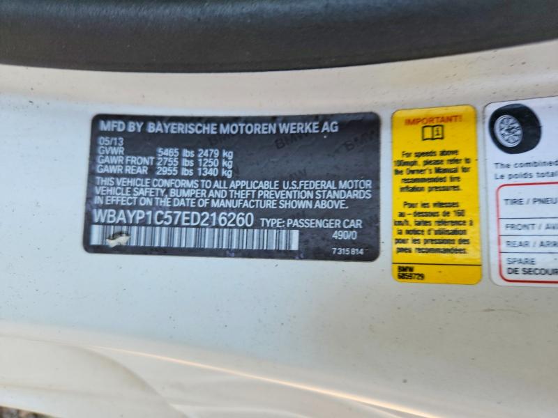 55710396 :رقم المزاد ، WBAYP1C57ED216260 vin ، 2014 Bmw 650 مزاد بيع